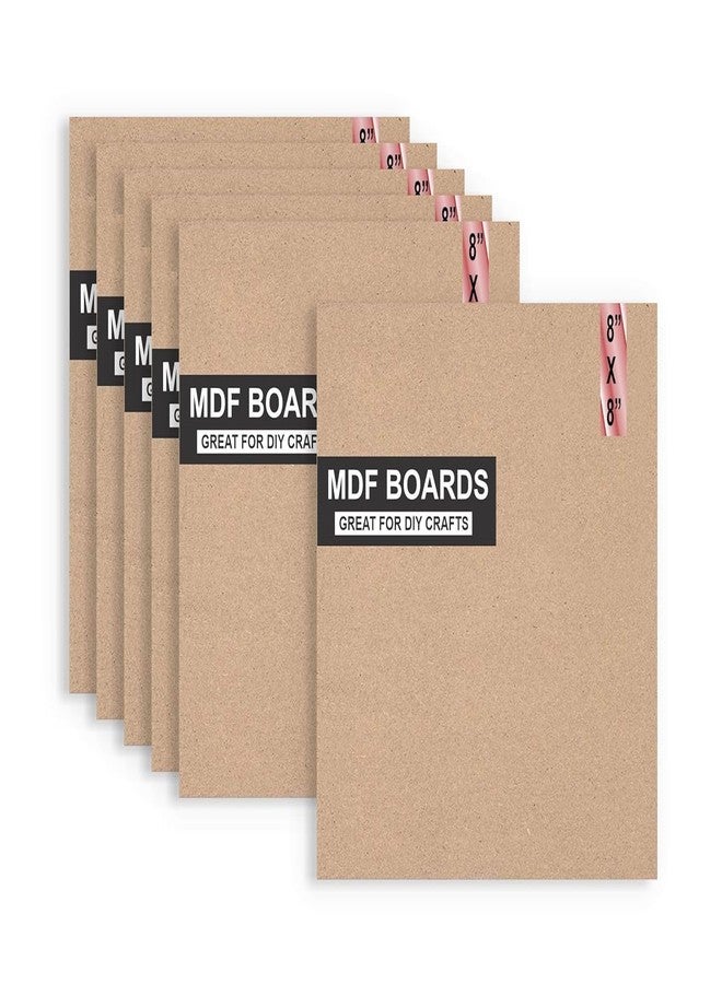 ألواح MDF مربعة الشكل من Berrybox مقاس 8x8 بوصة لأعمال الماندالا، والليبان، والفنون والحرف الراتنجية، بسماكة 3 مم - مادة كرتونية ممتازة للفنانين وطلاب الفنون والحرف (6) - Image 1